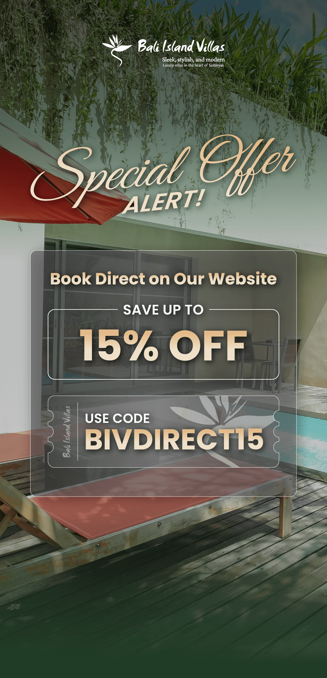 Discount 15% OFF Bali Island Villas